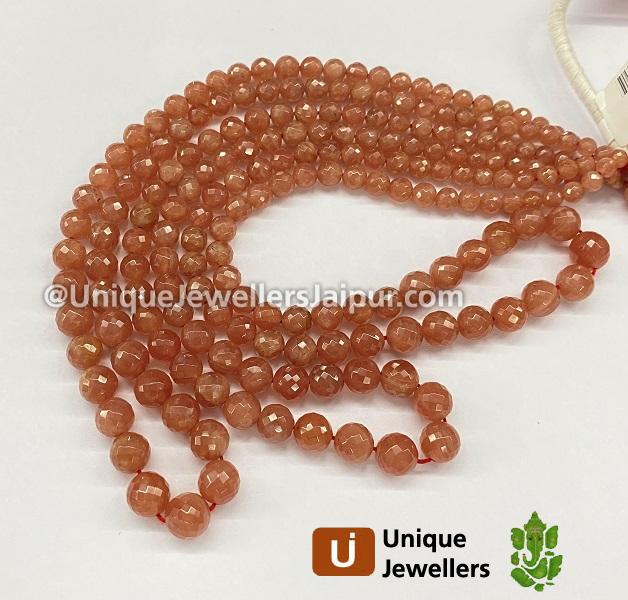 Rhodochrosite Faceted Round Balls Beads